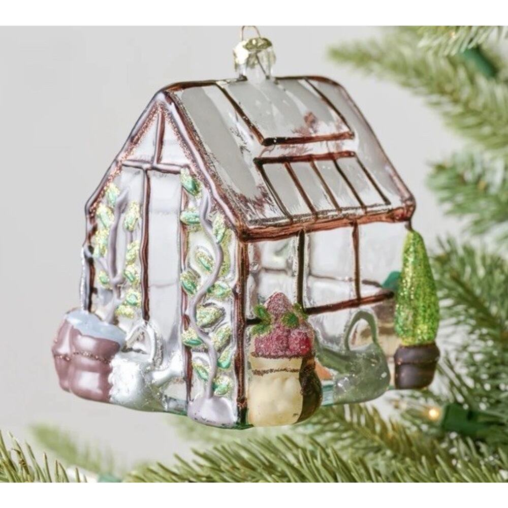NWT Magnolia Greenhouse Glass Ornament